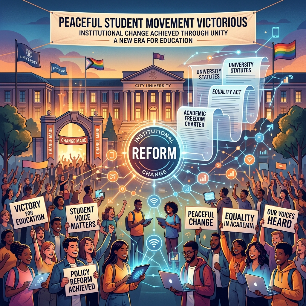 Peaceful student movement victory and institutional education reform