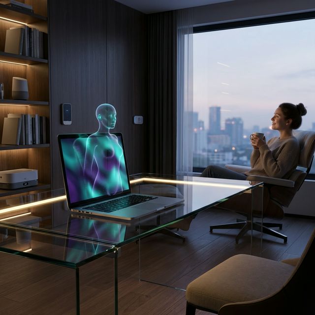Conceptual image of AI automation in a modern office